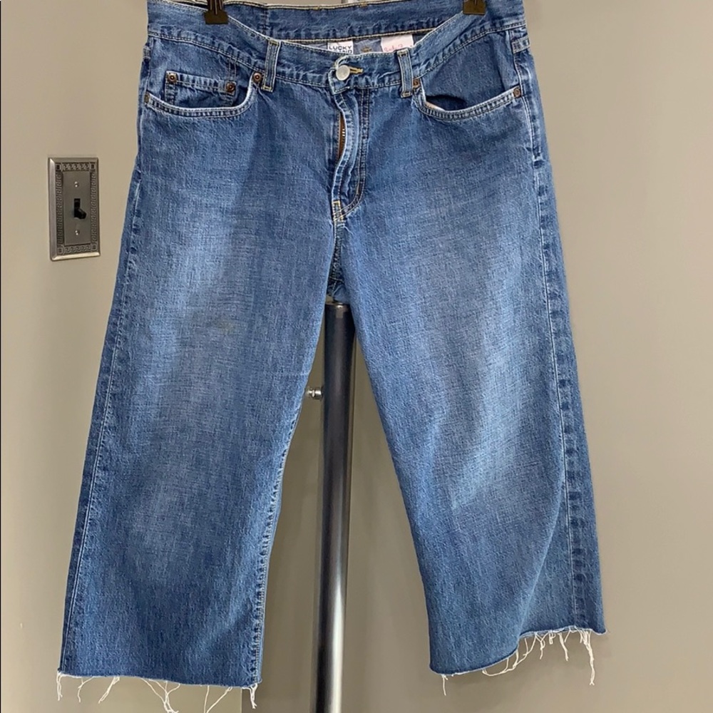 Lucky Brand cut-off capris with raw edge hem